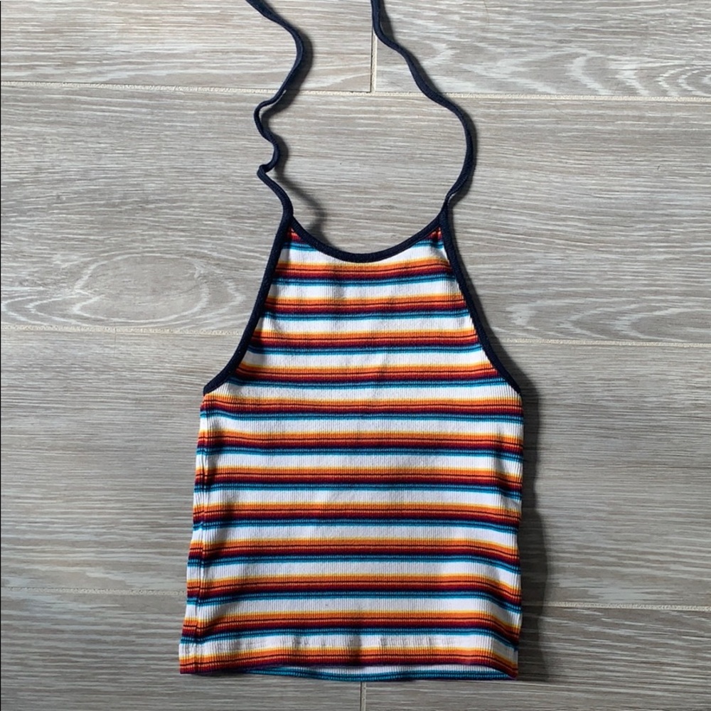 Brandy Melville Striped halter top with tie